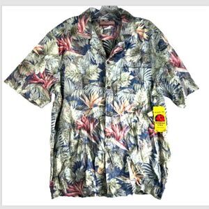 RJC Shirt Adult Large Hawaiian Made in Hawaii Floral Camp Tropical USA 103C New